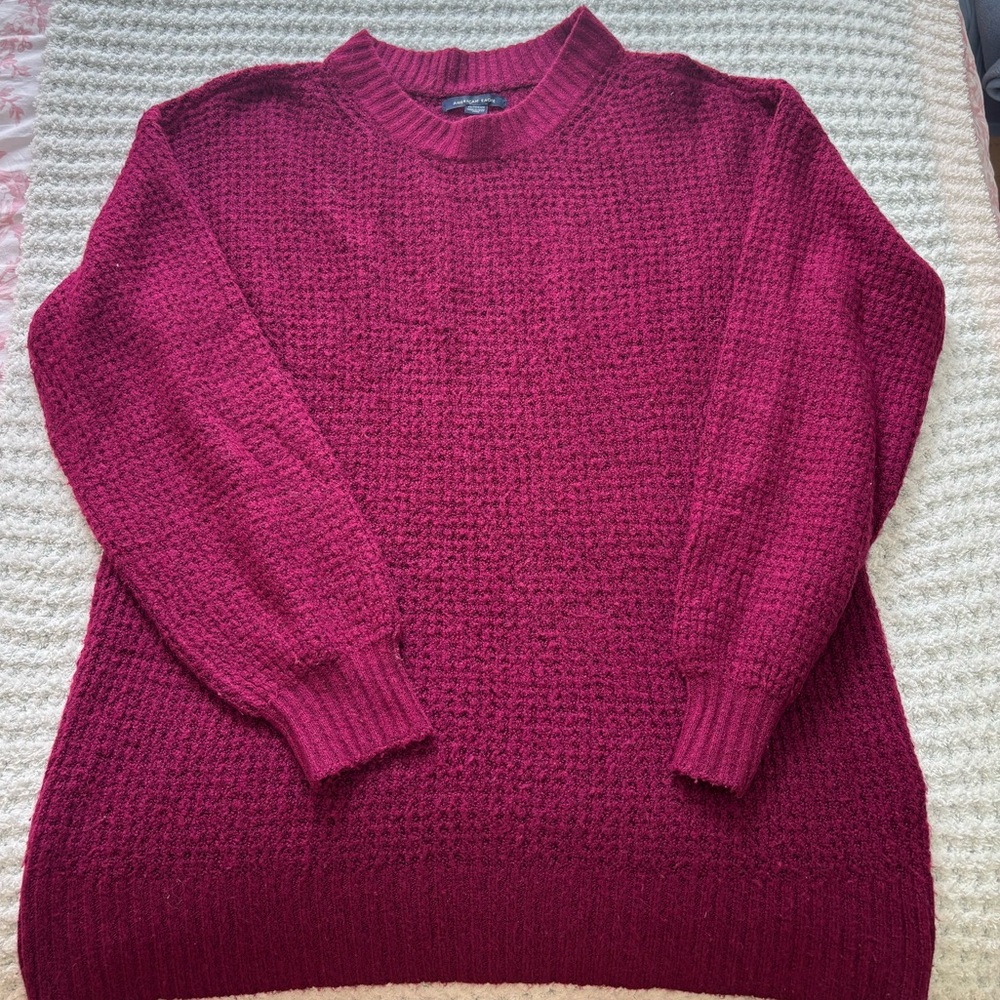 American Eagle Outfitters Red Crew Neck Sweater